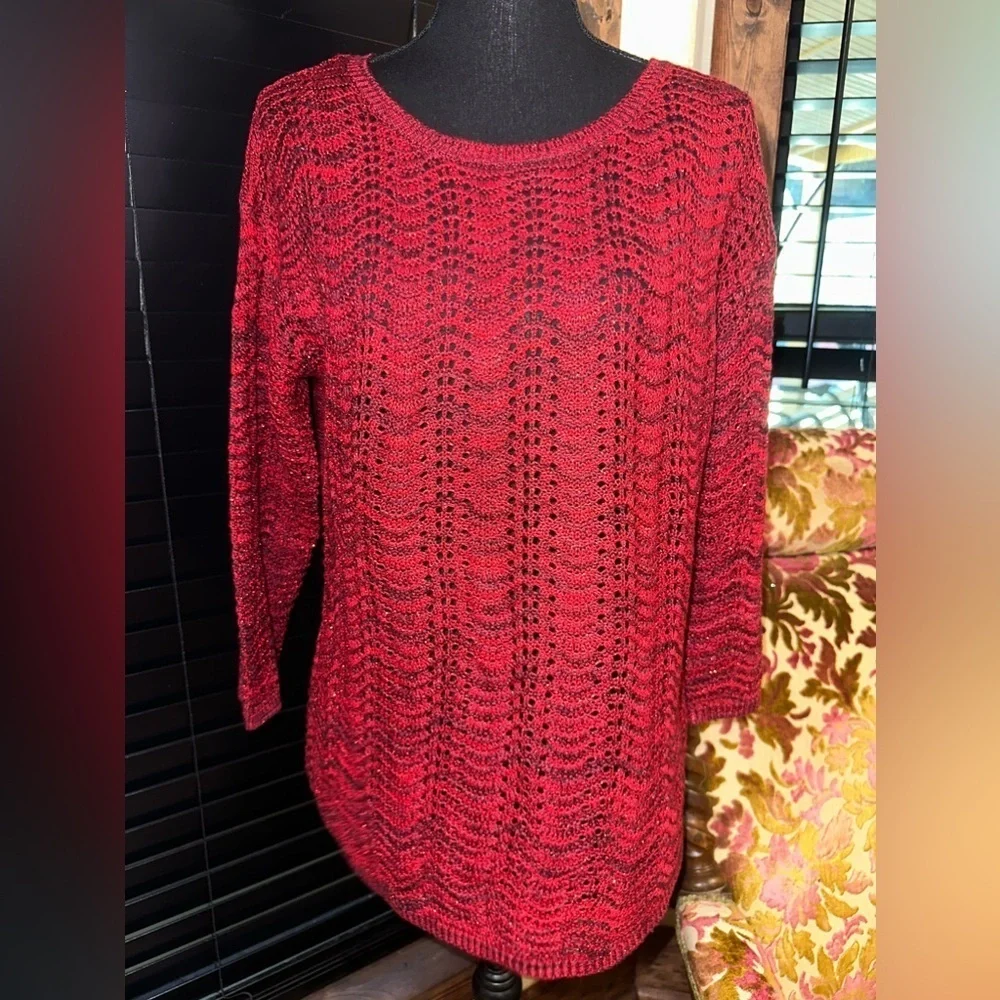 United State Sweater Red and Gold Knit Sweater Size Large NWT